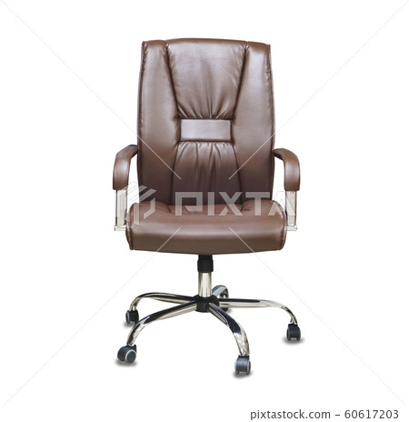 The office chair from brown leather. Isolated over The office chair from brown leather. Isolated over 60617203