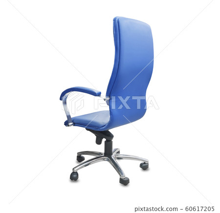 The backe view of office chair from blue leather. The backe view of office chair from blue leather. 60617205