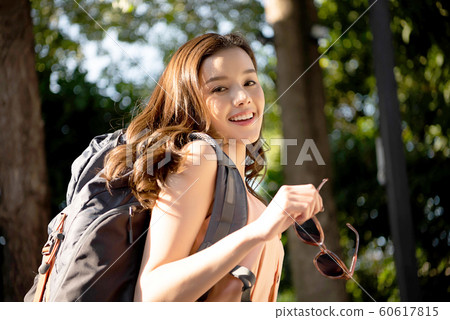Woman outdoor hiking 60617815
