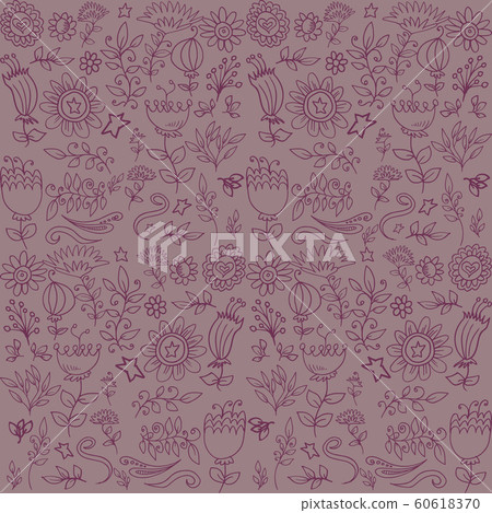 pink handrawn pattern floral background pink handrawn pattern floral background 60618370