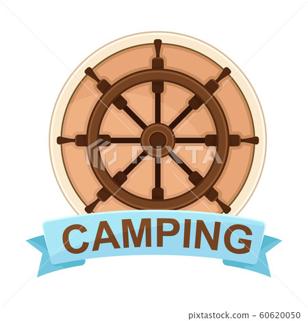 Circle-shaped Exploration and Camping Label Vector Design Isolated on White Background 60620050