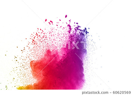 abstract powder splatted background. Colorful powder explosion on white background. Colored cloud. Colorful dust explode. Paint Holi. abstract powder splatted background. Colorful powder explosion on white background. Colored cloud. Colorful dust explode. Paint Holi. 60620569