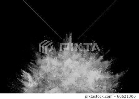 White powder explosion on black background. Colored cloud. Colorful dust explode. Paint Holi. White powder explosion on black background. Colored cloud. Colorful dust explode. Paint Holi. 60621300