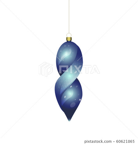 Blue christmas toy vector illustration. Blue icicle isolated 60621865