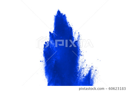 Blue color powder explosion on white background. Colored cloud. Colorful dust explode. Paint Holi. Blue color powder explosion on white background. Colored cloud. Colorful dust explode. Paint Holi. 60623183