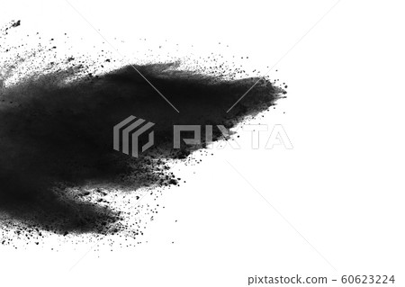 Black powder explosion on white background.  60623224