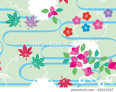 圖案四個季節-紅色樣式-綠色綠色 圖案四個季節-紅色樣式-綠色綠色 60623987