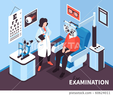 Isometric Ophthalmologist Office Composition Isometric Ophthalmologist Office Composition 60624011