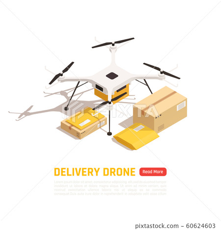 Parcel Quadcopter Isometric Background 60624603