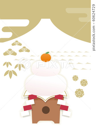 New Year's material Mt. Fuji, Shochikuume and Kagami-an New Year's material Mt. Fuji, Shochikuume and Kagami-an 60624729