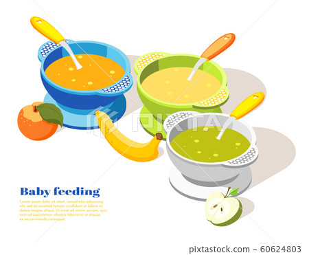 Baby Feeding Isometric  Background 60624803