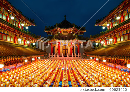Traditional Chinese lanterns display in Temple Traditional Chinese lanterns display in Temple 60625420