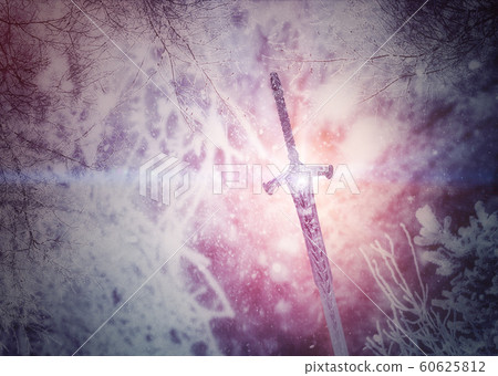 Ancient sword and snowstorm Ancient sword and snowstorm 60625812