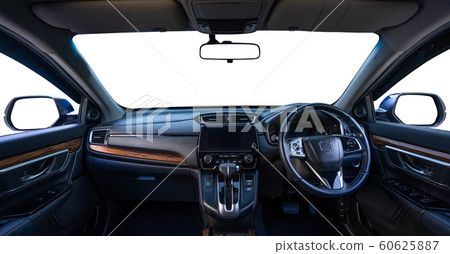 Car inside isolated on white background. 60625887