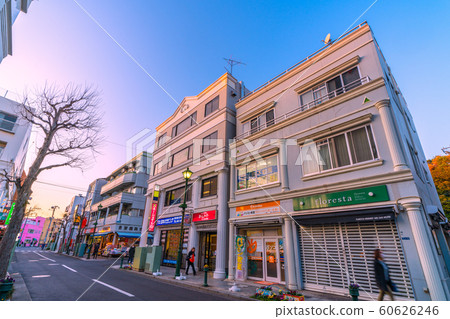 日本的橫濱城市景觀,可俯瞰從大倉山站延伸而來的希臘風格的購物街大倉山榆樹街 日本的橫濱城市景觀,可俯瞰從大倉山站延伸而來的希臘風格的購物街大倉山榆樹街 60626246