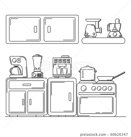 line kitchen illustration. Culinary card concept for design and web. line kitchen illustration. Culinary card concept for design and web. 60626347