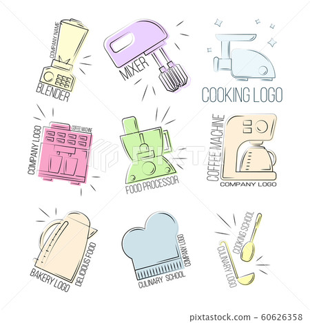 Set of culinary icon. Kitchen logo design templates element. 60626358