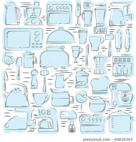 Kitchen tools seamless pattern. culinary illustration for design and web. Kitchen tools seamless pattern. culinary illustration for design and web. 60626367
