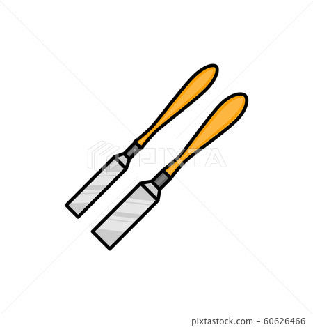chisel flat illustration. icon for design and web. - Stock Illustration ...