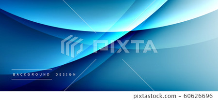 Wave liquid style lines with shadows and light on gradient background. Trendy simple fluid color gradient abstract background with dynamic straight shadow line effect 60626696