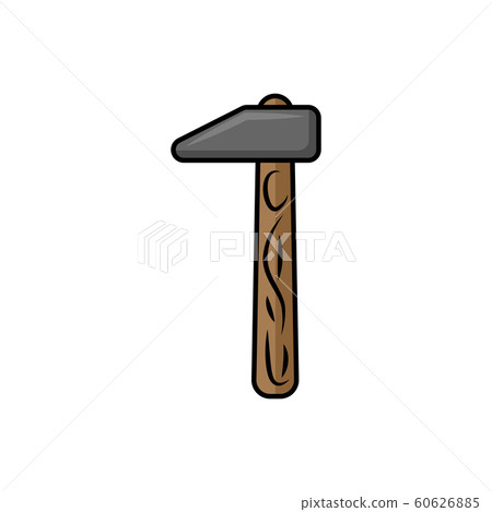 Hammer flat illustration. tooling icon for design and web. 60626885