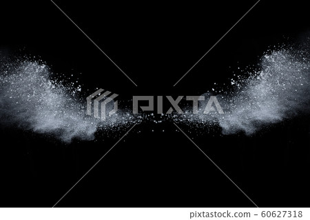 White powder explosion on black background. Colored cloud. Colorful dust explode. Paint Holi. White powder explosion on black background. Colored cloud. Colorful dust explode. Paint Holi. 60627318
