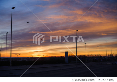 freeway in the red sunset 60627460