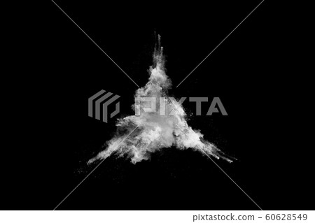 White powder explosion on black background. Colored cloud. Colorful dust explode. Paint Holi. White powder explosion on black background. Colored cloud. Colorful dust explode. Paint Holi. 60628549