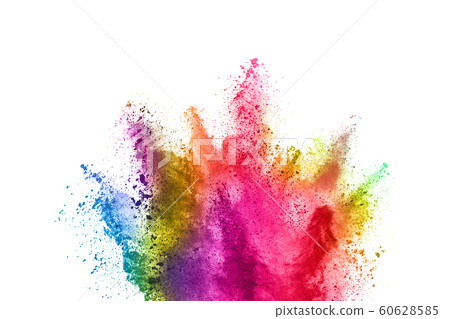 abstract powder splatted background. Colorful powder explosion on white background. Colored cloud. Colorful dust explode. Paint Holi. abstract powder splatted background. Colorful powder explosion on white background. Colored cloud. Colorful dust explode. Paint Holi. 60628585