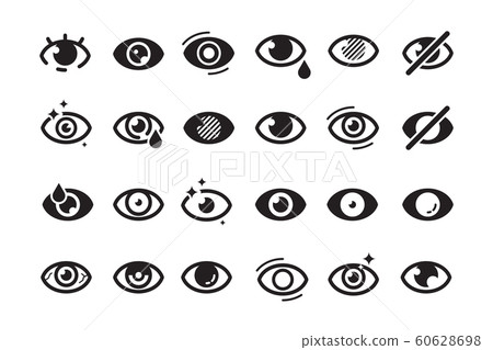 Eyes symbols. Closed opening eye human parts optical medical healthcare insomnia cataract good looking vision vector icons 60628698