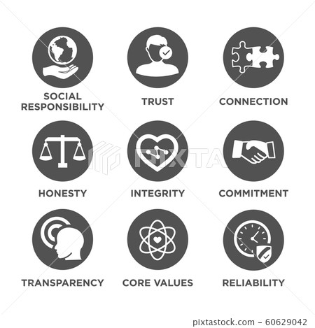 Business Ethics Solid Icon Set Business Ethics Solid Icon Set 60629042