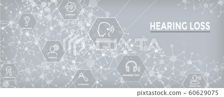 Hearing Aid or loss Web Header Banner with Sound Hearing Aid or loss Web Header Banner with Sound 60629075