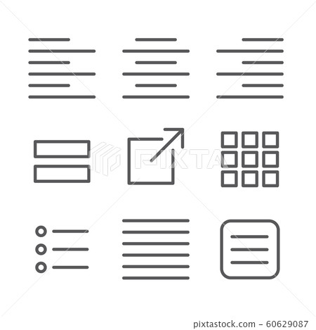Justified type icon set - left justified, right 60629087