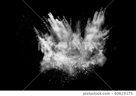 White powder explosion on black background. Colored cloud. Colorful dust explode. Paint Holi. White powder explosion on black background. Colored cloud. Colorful dust explode. Paint Holi. 60629175
