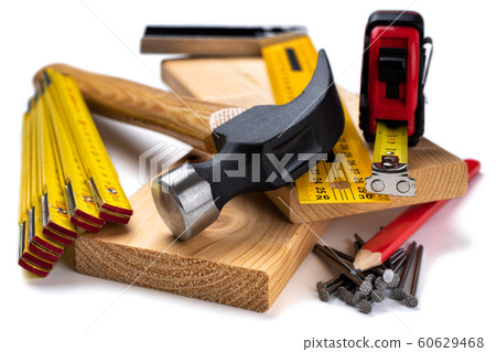 Carpenter work tools. Carpentry. 60629468