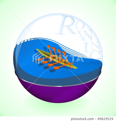 Logo for rowing in a glass ball Logo for rowing in a glass ball 60629529