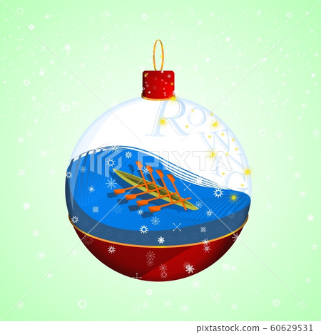 Logo for rowing in a Christmas ball Logo for rowing in a Christmas ball 60629531