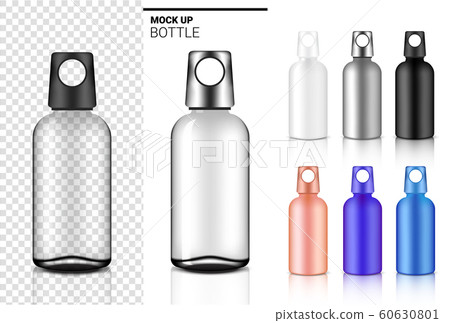 Bottle 3D Mock up Realistic transparent Plastic - Stock Illustration ...