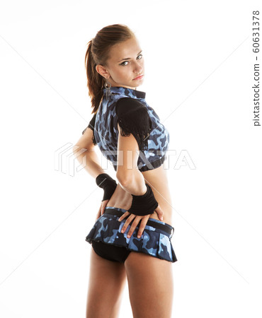 model in a camouflage uniform 60631378