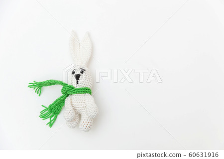 Simply minimal design with toy bunny in green Simply minimal design with toy bunny in green 60631916