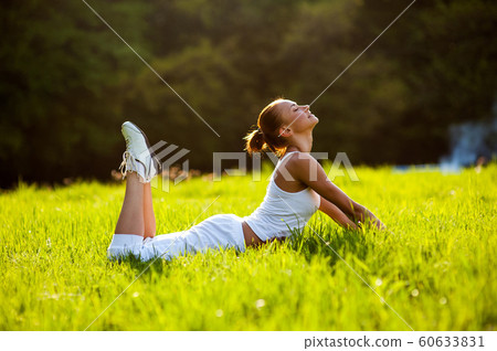 woman engaged in fitness woman engaged in fitness 60633831