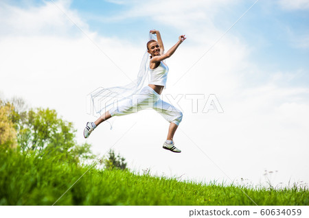 woman engaged in fitness woman engaged in fitness 60634059