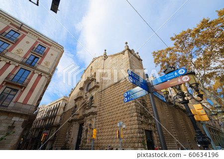 Barcelona Rambla street and surrounding landscape 60634196