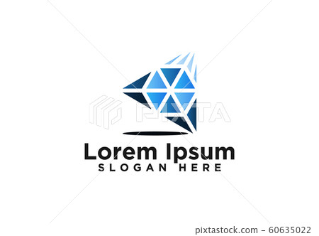 Blue Rectangle Logo Designs Vector Illustration 60635022