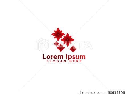 Abstract Red Flower Logo Designs, Vector 60635106
