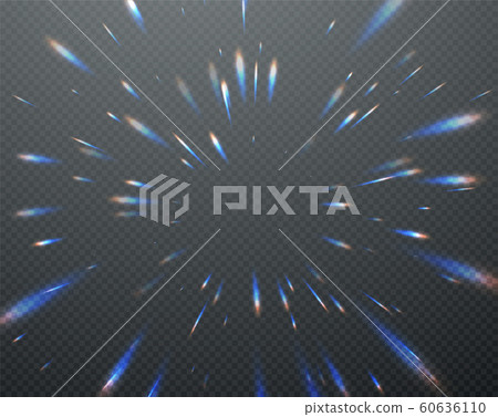 Holographic transparent reflections flare isolated on transparent dark background. Vector illustration 60636110