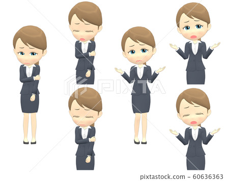 [Trouble A] Caucasian Female Suit Ponytail Front 60636363