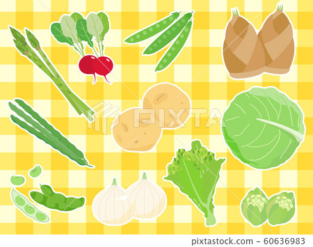 Spring vegetable set 3 with white border 60636983