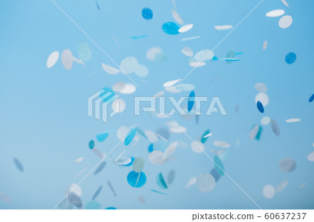 Blue falling confetti 60637237