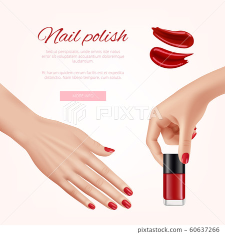 Polish nails ads. Woman beauty cosmetics... - Stock Illustration [60637266]  - PIXTA